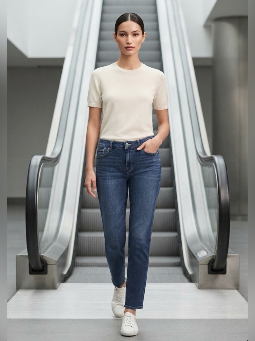 Talbots Women 14 Faded Light Blue Relaxed Boyfriend Jeans Straight Leg 5-pocket